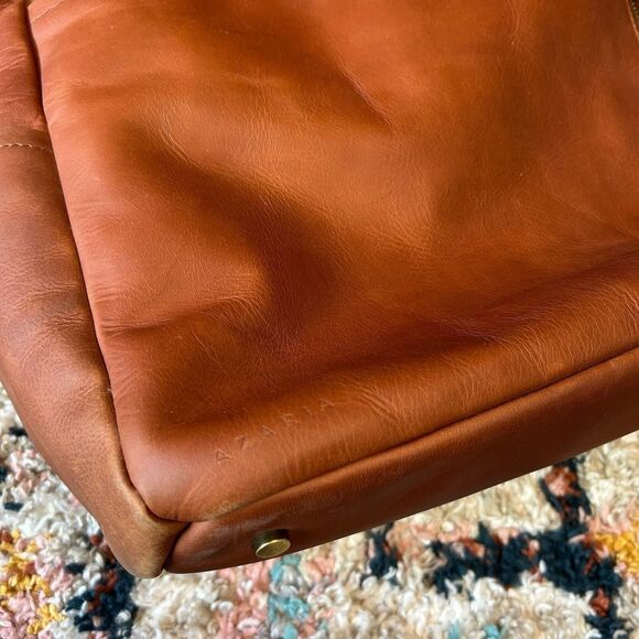 Azaria Luxe La Mère Backpack Grand Brown Leather Baby Diaper Bag - Picture 6 of 13